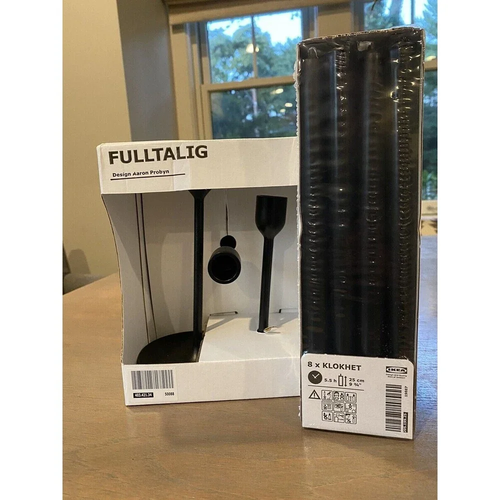 IKEA Fulltalig Candlestick Holder Set of 3 NEW Black Metal 403.421.34
